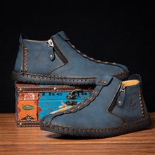 Lade das Bild in den Galerie-Viewer, draussenfeet handgemachte lederschuhe stiefel 31319 blau
