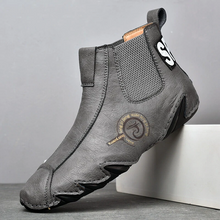Lade das Bild in den Galerie-Viewer, draussenfeet handgemachte lederschuhe stiefel 31369 grau
