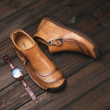 Lade das Bild in den Galerie-Viewer, draussenfeet handgemachte lederschuhe stiefel 31387 gelbbraun
