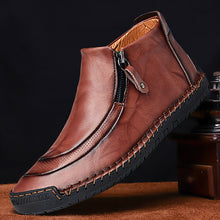 Lade das Bild in den Galerie-Viewer, draussenfeet handgemachte lederschuhe stiefel 31387 rotbraun

