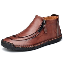 Lade das Bild in den Galerie-Viewer, draussenfeet handgemachte lederschuhe stiefel 31387 rotbraun
