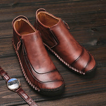 Lade das Bild in den Galerie-Viewer, draussenfeet handgemachte lederschuhe stiefel 31387 rotbraun
