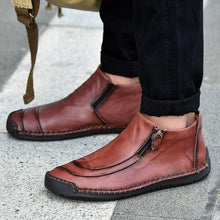 Lade das Bild in den Galerie-Viewer, draussenfeet handgemachte lederschuhe stiefel 31387 rotbraun
