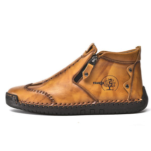 draussenfeet handgemachte lederschuhe stiefel 31389 gelbbraun