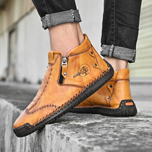 Lade das Bild in den Galerie-Viewer, draussenfeet handgemachte lederschuhe stiefel 31389 gelbbraun
