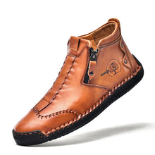 Lade das Bild in den Galerie-Viewer, draussenfeet handgemachte lederschuhe stiefel 31389 rotbraun
