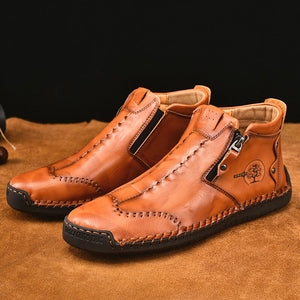 draussenfeet handgemachte lederschuhe stiefel 31389 rotbraun