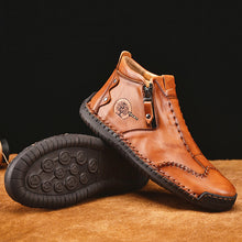 Lade das Bild in den Galerie-Viewer, draussenfeet handgemachte lederschuhe stiefel 31389 rotbraun
