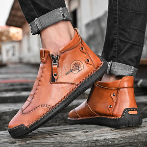 draussenfeet handgemachte lederschuhe stiefel 31389 rotbraun