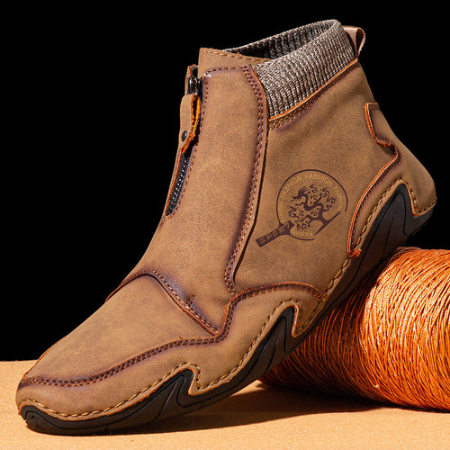 draussenfeet handgemachte lederschuhe stiefel 31415 gelb