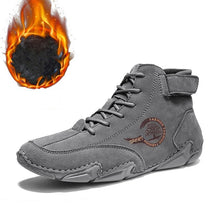 Lade das Bild in den Galerie-Viewer, draussenfeet handgemachte lederschuhe stiefel 31423 grau plusch
