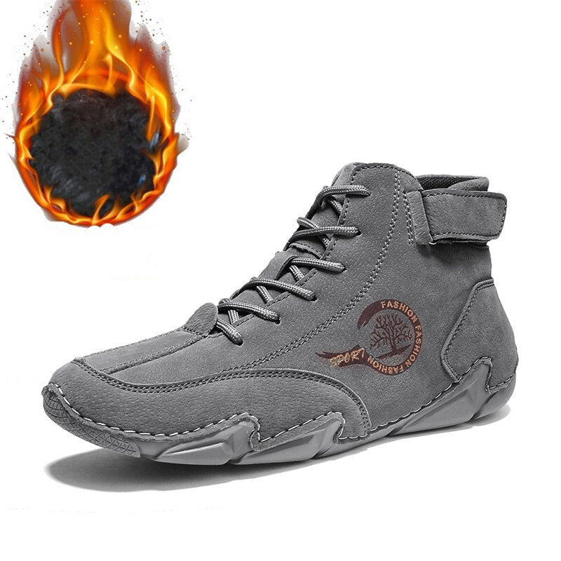 draussenfeet handgemachte lederschuhe stiefel 31423 grau plusch