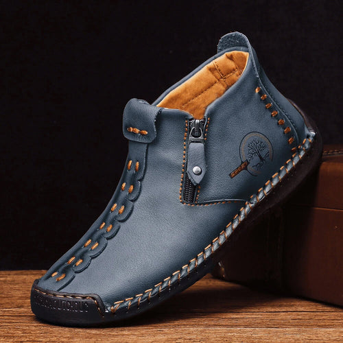 draussenfeet handgemachte lederschuhe stiefel 32222 blau