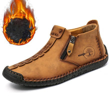 Lade das Bild in den Galerie-Viewer, draussenfeet handgemachte lederschuhe stiefel 32222 gelb pluschfutter
