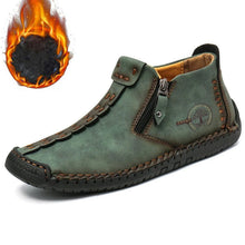 Lade das Bild in den Galerie-Viewer, draussenfeet handgemachte lederschuhe stiefel 32222 grun pluschfutter
