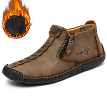 Lade das Bild in den Galerie-Viewer, draussenfeet handgemachte lederschuhe stiefel 32222 khaki pluschfutter
