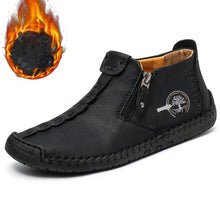 Lade das Bild in den Galerie-Viewer, draussenfeet handgemachte lederschuhe stiefel 32222 schwarz pluschfutter
