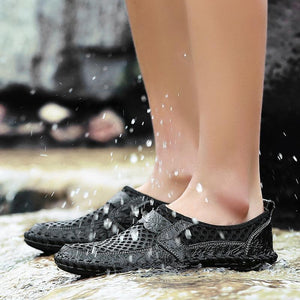 draussenfeet handgemachte lederschuhe wasserschuhe 114139 schwarz