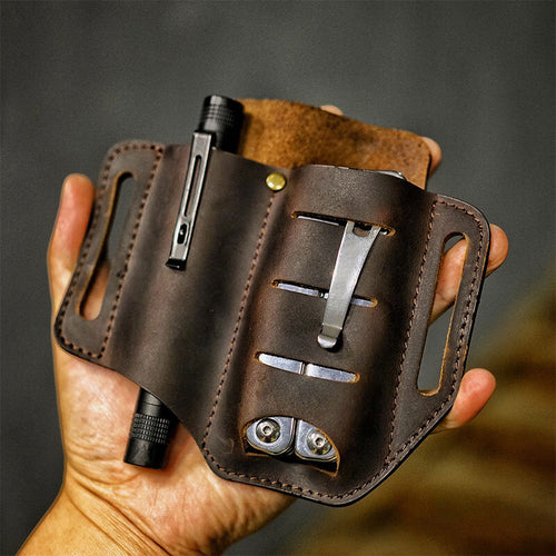 draussenfeet leder multitool gurteltaschen 31162 kaffee