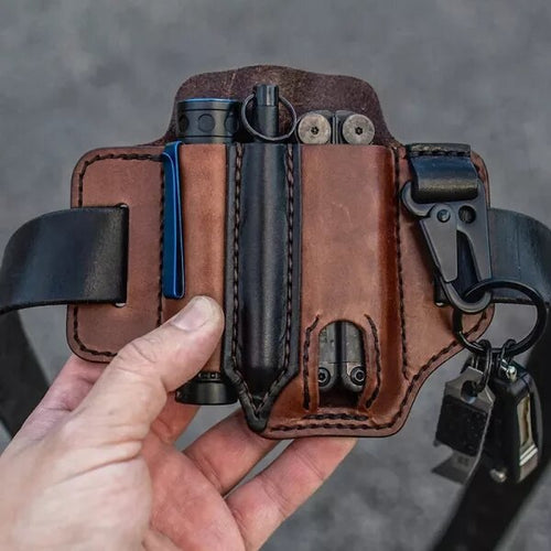 draussenfeet leder multitool gurteltaschen 31225 braun