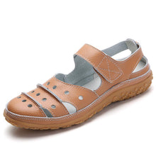 Lade das Bild in den Galerie-Viewer, draussenfeet ledersandalen hausschuhe 134073 kamel
