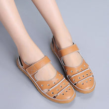 Lade das Bild in den Galerie-Viewer, draussenfeet ledersandalen hausschuhe 134073 kamel
