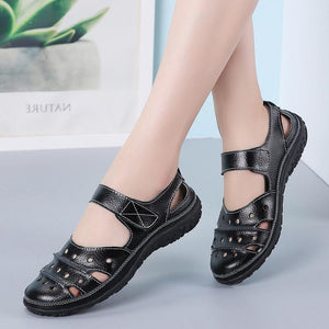 draussenfeet ledersandalen hausschuhe 134073 schwarz
