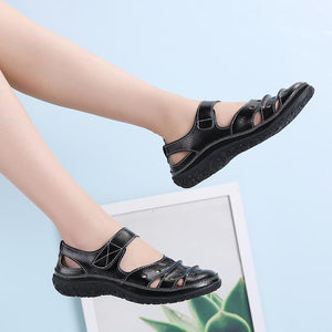draussenfeet ledersandalen hausschuhe 134073 schwarz