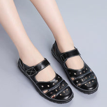Lade das Bild in den Galerie-Viewer, draussenfeet ledersandalen hausschuhe 134073 schwarz
