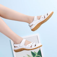 Lade das Bild in den Galerie-Viewer, draussenfeet ledersandalen hausschuhe 134073 weiss
