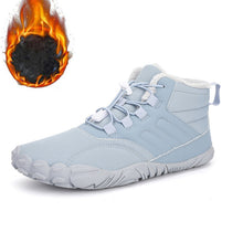 Lade das Bild in den Galerie-Viewer, draussenfeet winter barfussschuhe schneestiefel 31453 hellblau
