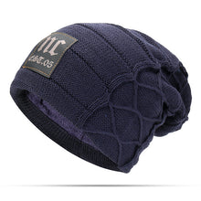 Lade das Bild in den Galerie-Viewer, draussenfeet winter strickmutzen 31208 marineblau
