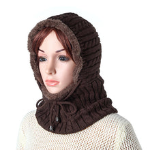Lade das Bild in den Galerie-Viewer, draussenfeet winter strickmutzen 31215 braun
